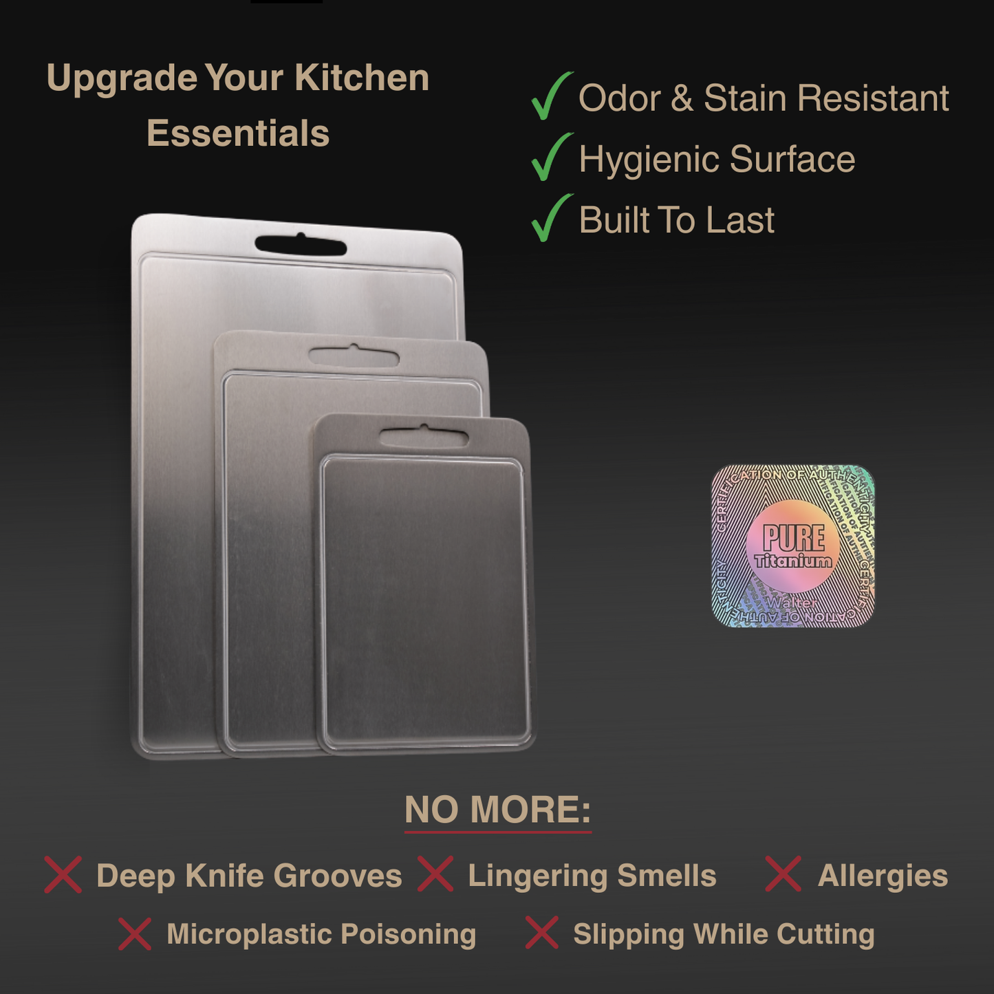 Pure Titanium Cutting Board Set